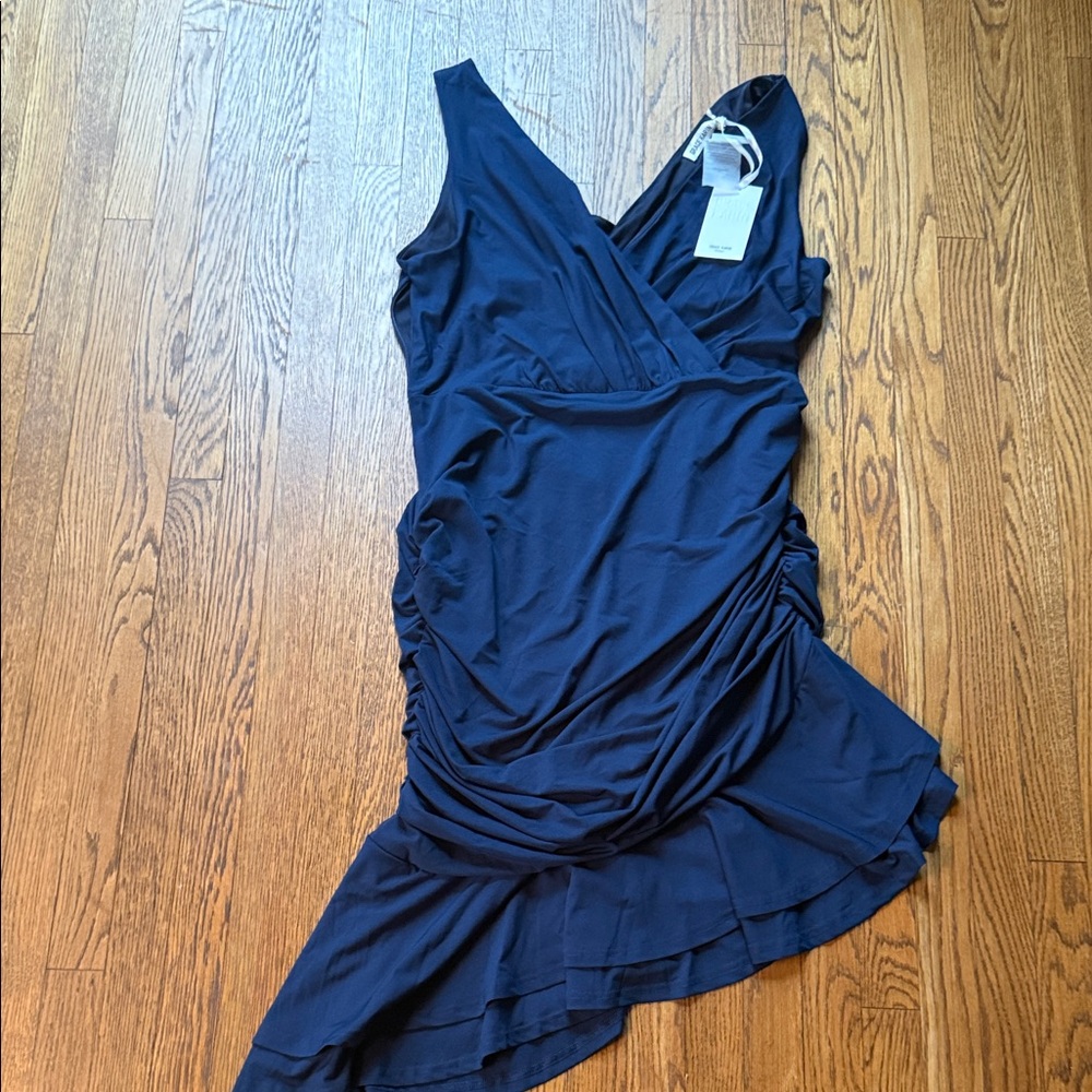 Grace Karin Asymmetrical Navy Dress